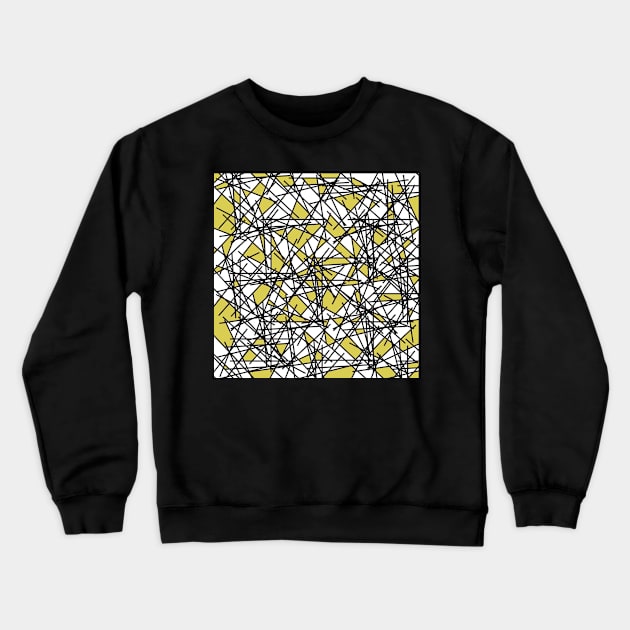 Yellow 80s Memphis Shards Abstract Postmodern Pattern Crewneck Sweatshirt by BillingtonPix